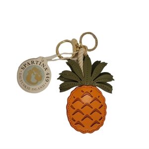 Spartina 449 Pineapple Keychain Bag Charm Pineapple Orange NEW